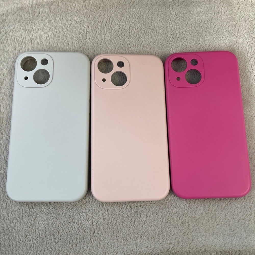 Stylish Phone Case Set - Stone, Light Pink, and Magenta